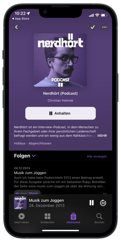 Nerdhört Podcast auf iPhone
