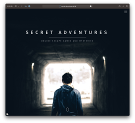 Screenshot Webseite Secret Adventures