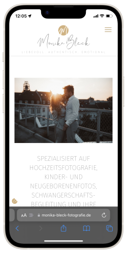 Webseite Monika Bleck Fotografie auf iPhone